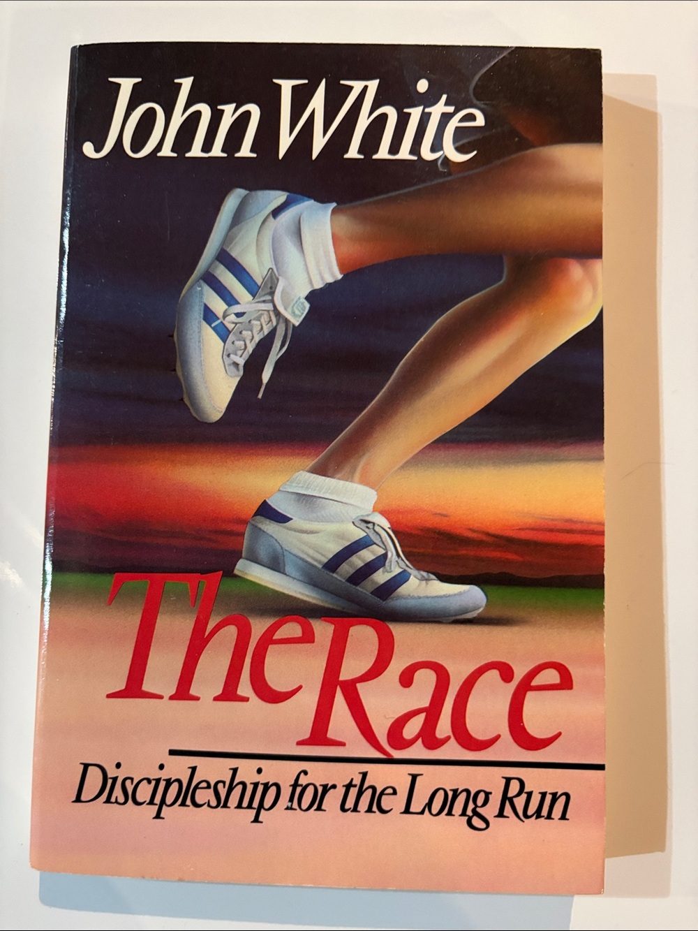 White and Blue Running Sneakers -